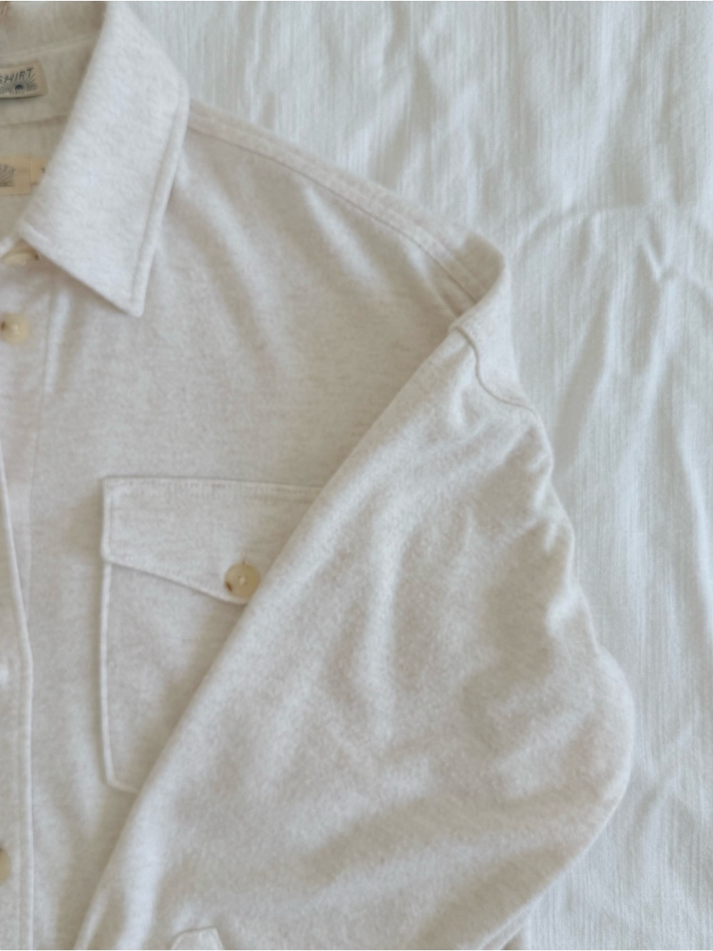 Faherty Cream Button-Down Shirt - Picture 6 of 7